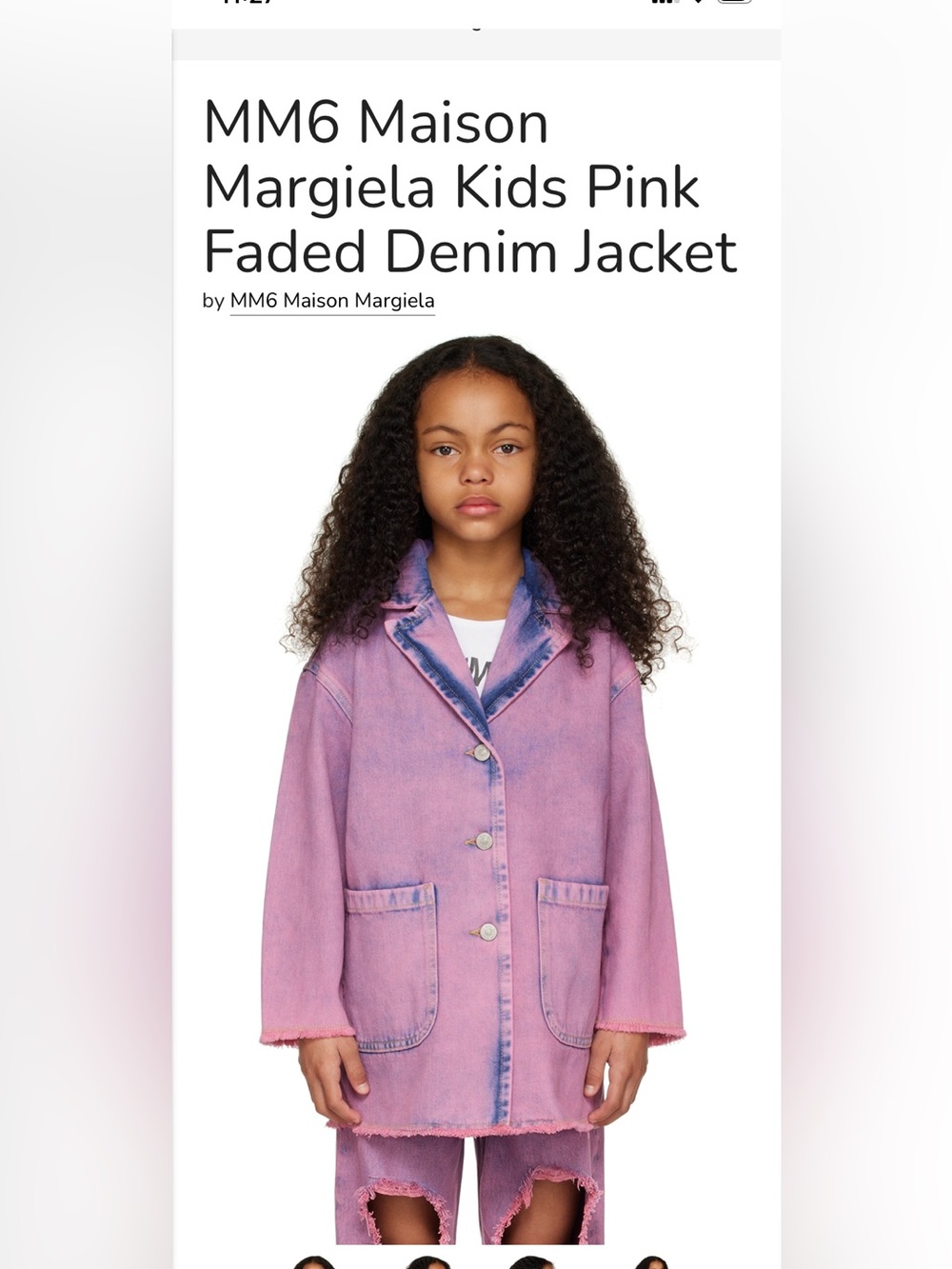 MM6 Maison Martin Margiela Faded Pink Denim Jacket